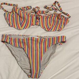 Onia Multicolor Striped Bikini